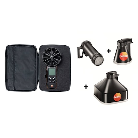 Testo 417 Kit 2 - Vane Anemometer With Measurement Funnels And Flow Straightener 0563 2417